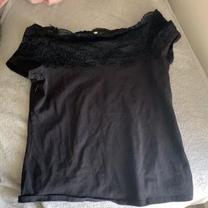 black off the shoulder shirt